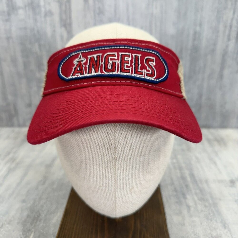 NEW Los Angeles Angels Visor Hat Cap Mens Red Baseball MLB Snap Back Box Logo